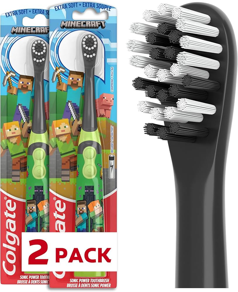Colgate Kids Battery Powered Minecraft Toothbrush, Extra Soft Kids Battery Toothbrush with 1 AA B... | Amazon (US)