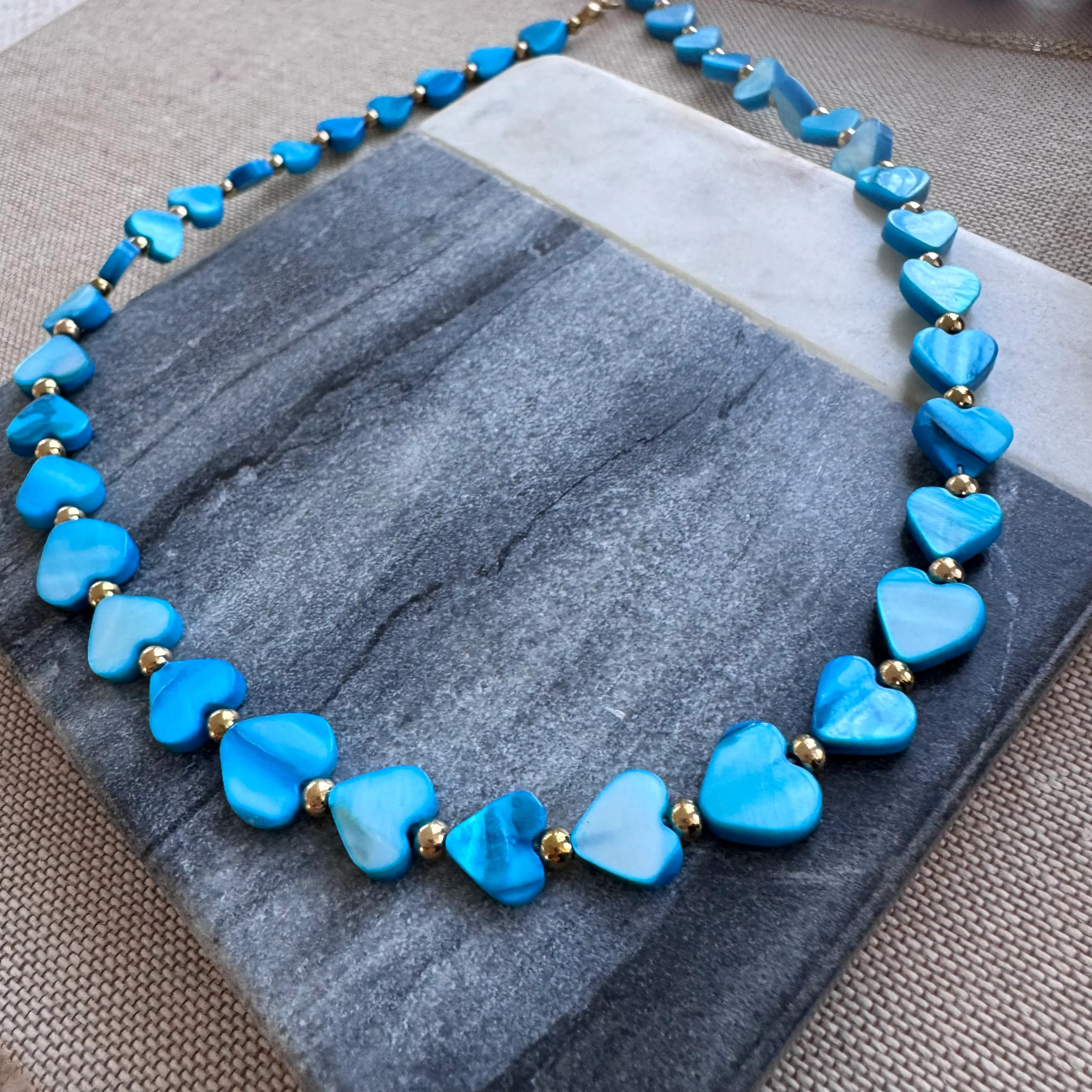 True Blue Mother-of-Pearl Heart Necklace | Erin McDermott Jewelry