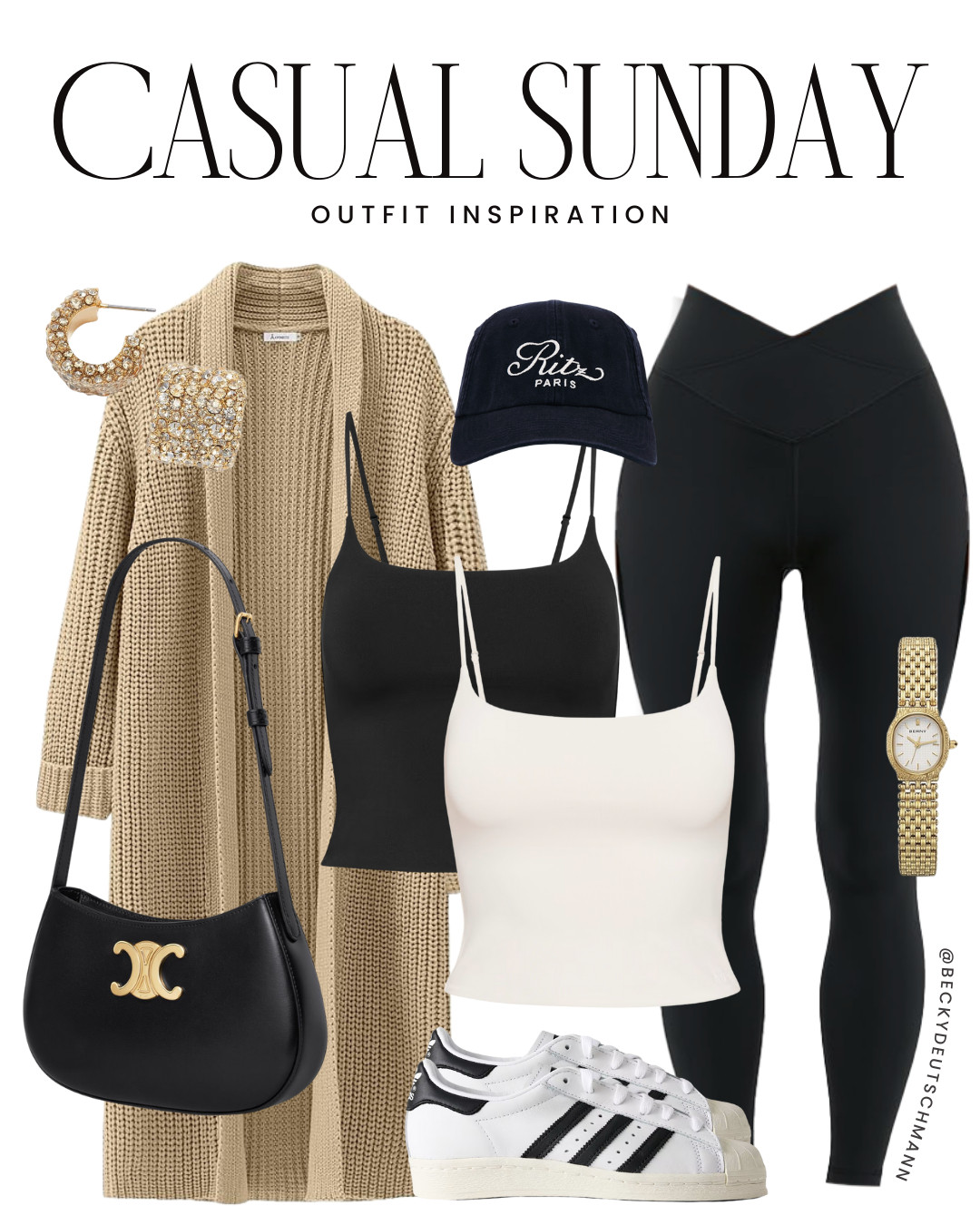 Sunday style but elevated. This Amazon cardigan is a great layering piece that's easy to throw on year-round. Completed with gold jewelry & a Celine bag to keep it simple but polished 🖤

casual looks. everyday outfit. casual outfit. leggings. amazon finds. amazon. amazon canada. amazon fashion. gold jewelry. sneakers. spring fashion. casual fashion 

 #LTKspring #LTKstyletip #LTKbag
