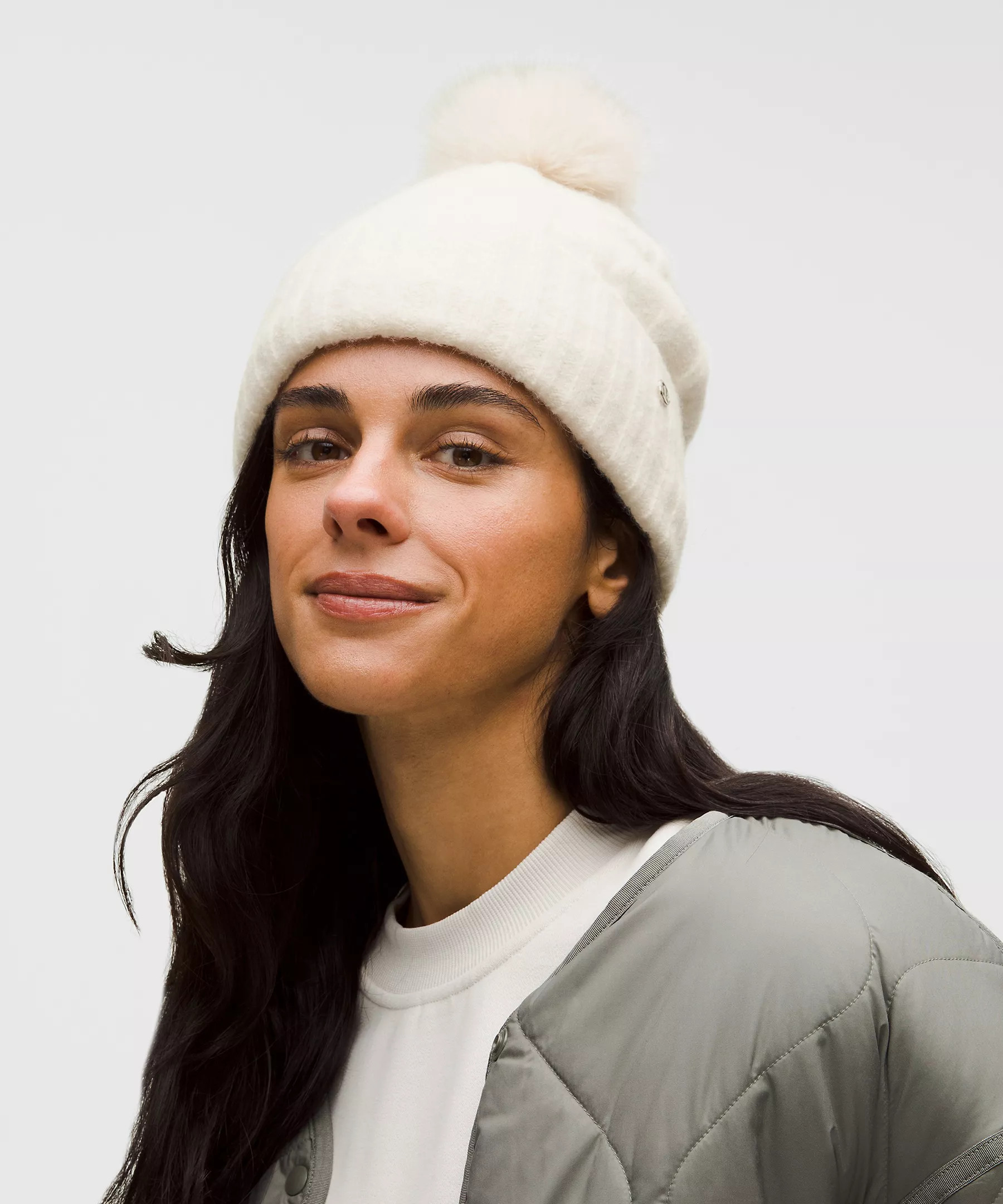 Alpaca Wool-Blend Cable-Knit Fleece-Lined Pom Beanie | Lululemon (US)