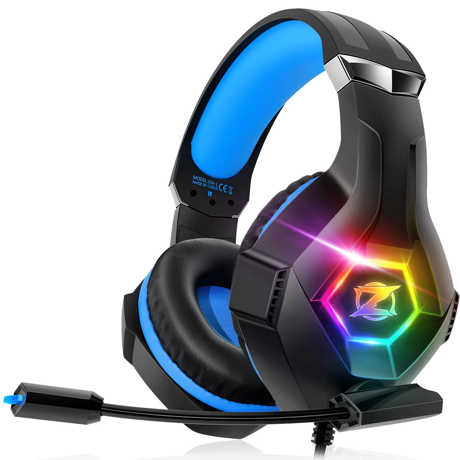 Gaming Headset Stereo Surround Sound Gaming Headphones with Breathing RGB Light & Adjustable Mic ... | Amazon (UK)