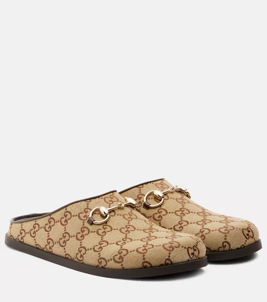 Gucci GG leather-trimmed mules | Mytheresa (US/CA)