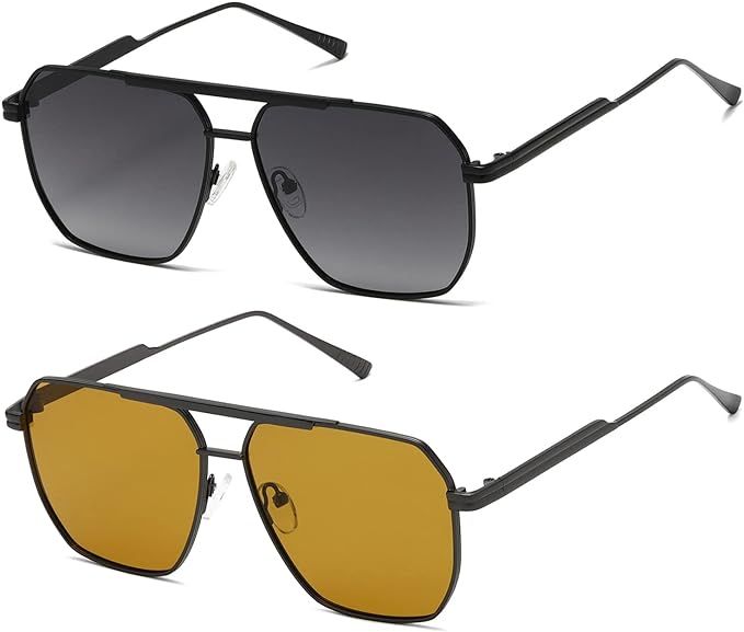 Kimorn Polarized Sunglasses Womens Men Retro Oversized Square Vintage Fashion Shades Classic Larg... | Amazon (US)