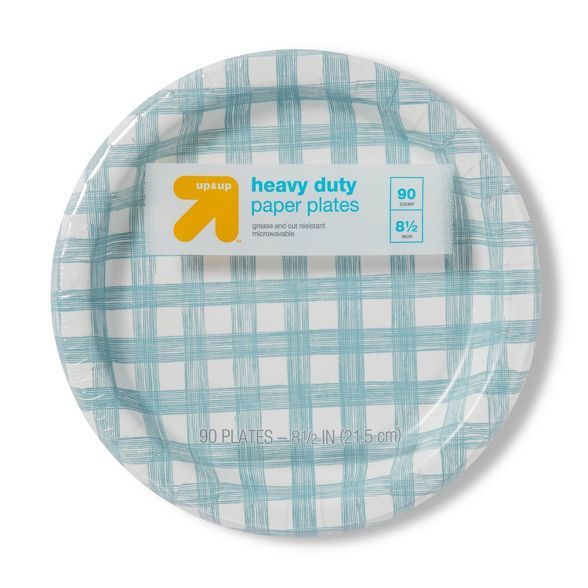 Line Plaid Paper Plate 8.5&#34; - 90ct - Up&#38;Up&#8482; | Target