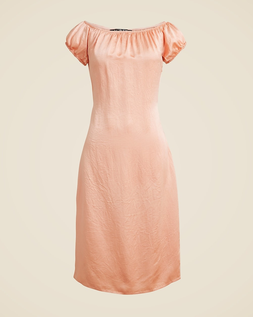 Off-the-shoulder slip dress in textured satin | J. Crew US