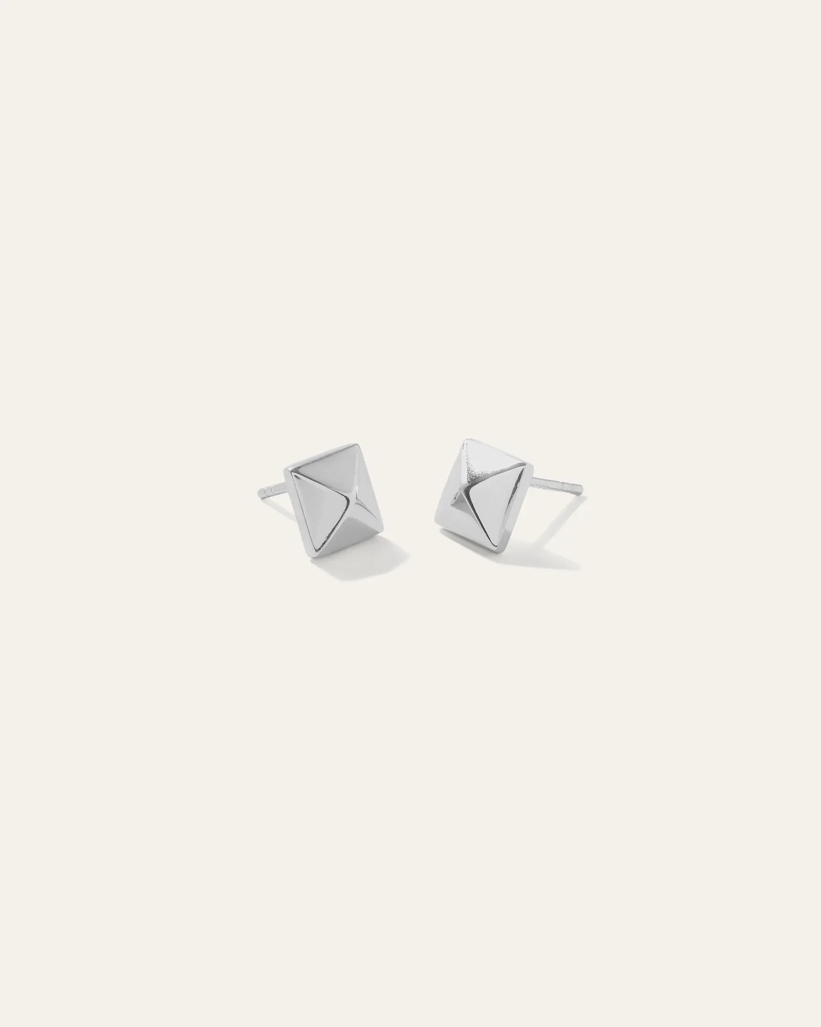 Silver Pyramid Stud Earrings | Quince