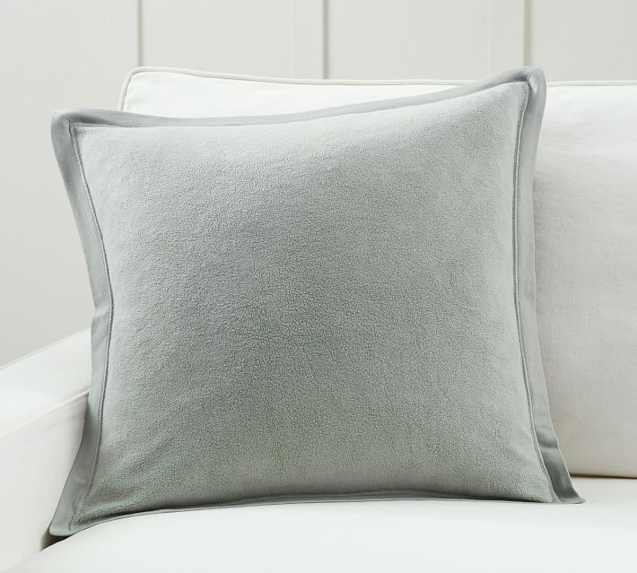 Cozy Fleece Pillow Cover, 22 x 22", Eucalyptus | Pottery Barn (US)