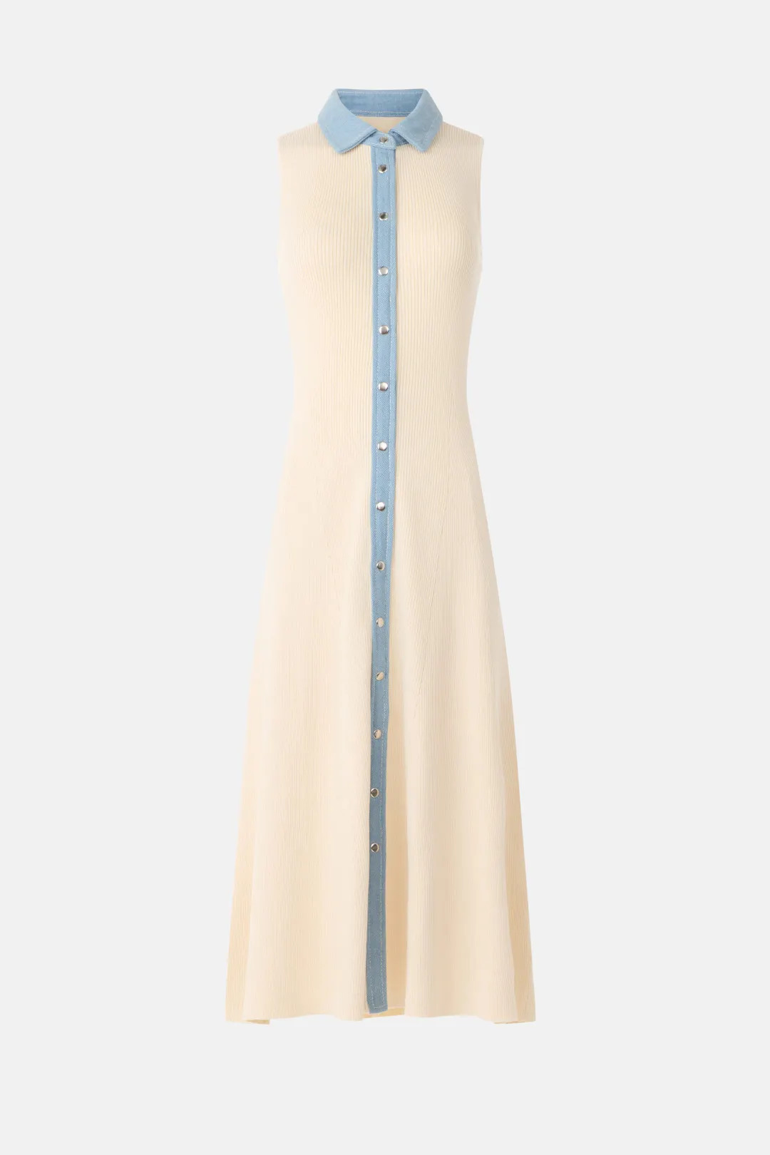 Denim Collar Placket Rib Dress | Rent the Runway