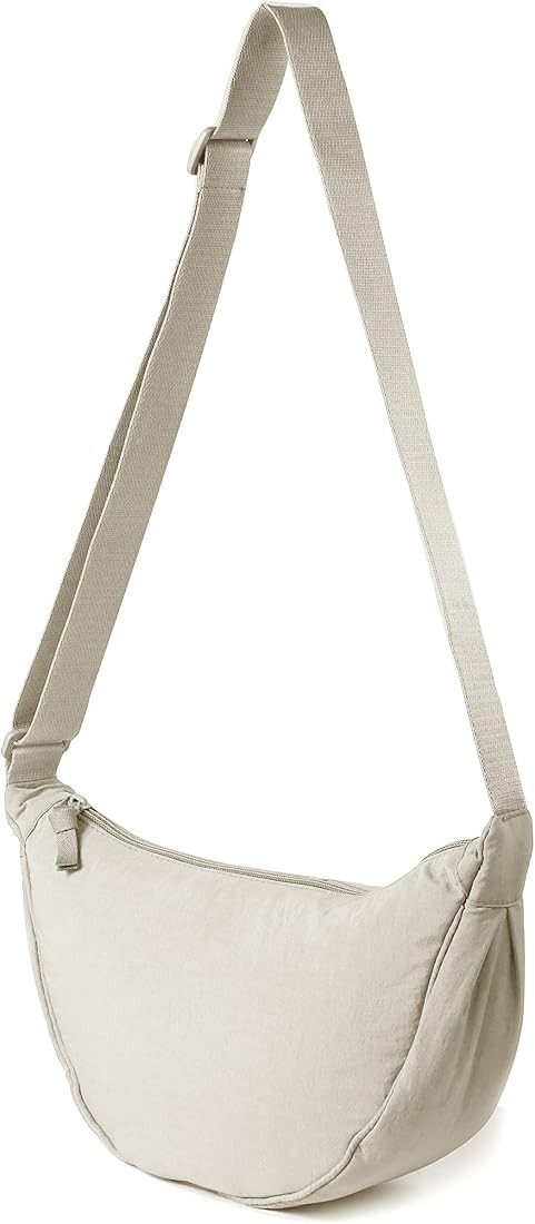 Nylon Crescent Crossbody Bag for Women Men Fanny Pack Crossbody Bag Dumpling Lightweight Travel S... | Amazon (US)