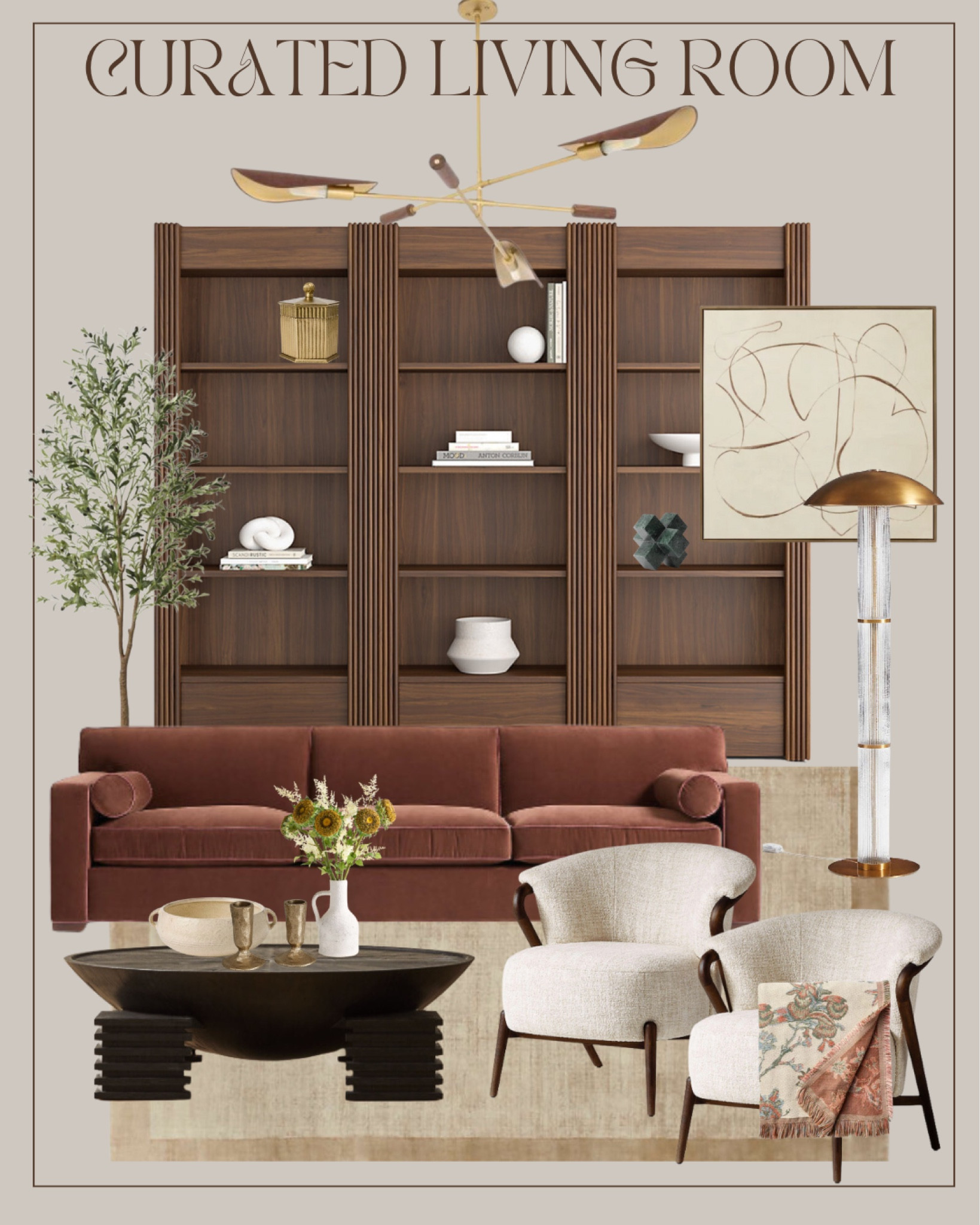 Curated living room 

Living room furniture, interior design, home decor, modern decor, couch, sofa, sectional, accent chair, accent furniture, shelf, shelving, shelf decor, faux tree, wall art, lighting, chandelier, living room lighting, coffee table, coffee table decor, lamp, area rug, neutral rug, throw blanket, spring decor, vase, home inspo, living room inspo 

#LTKStyleTip #LTKU #LTKHome