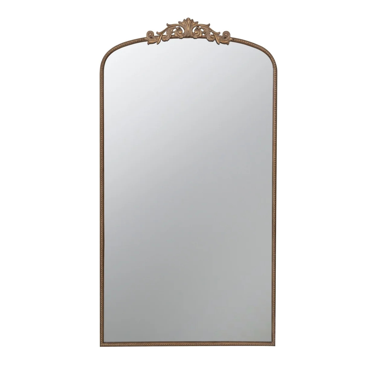 Kea 66 Inch Wall Mirror, Gold Curved Metal Frame, Ornate Baroque Design- Saltoro Sherpi | Walmart (US)