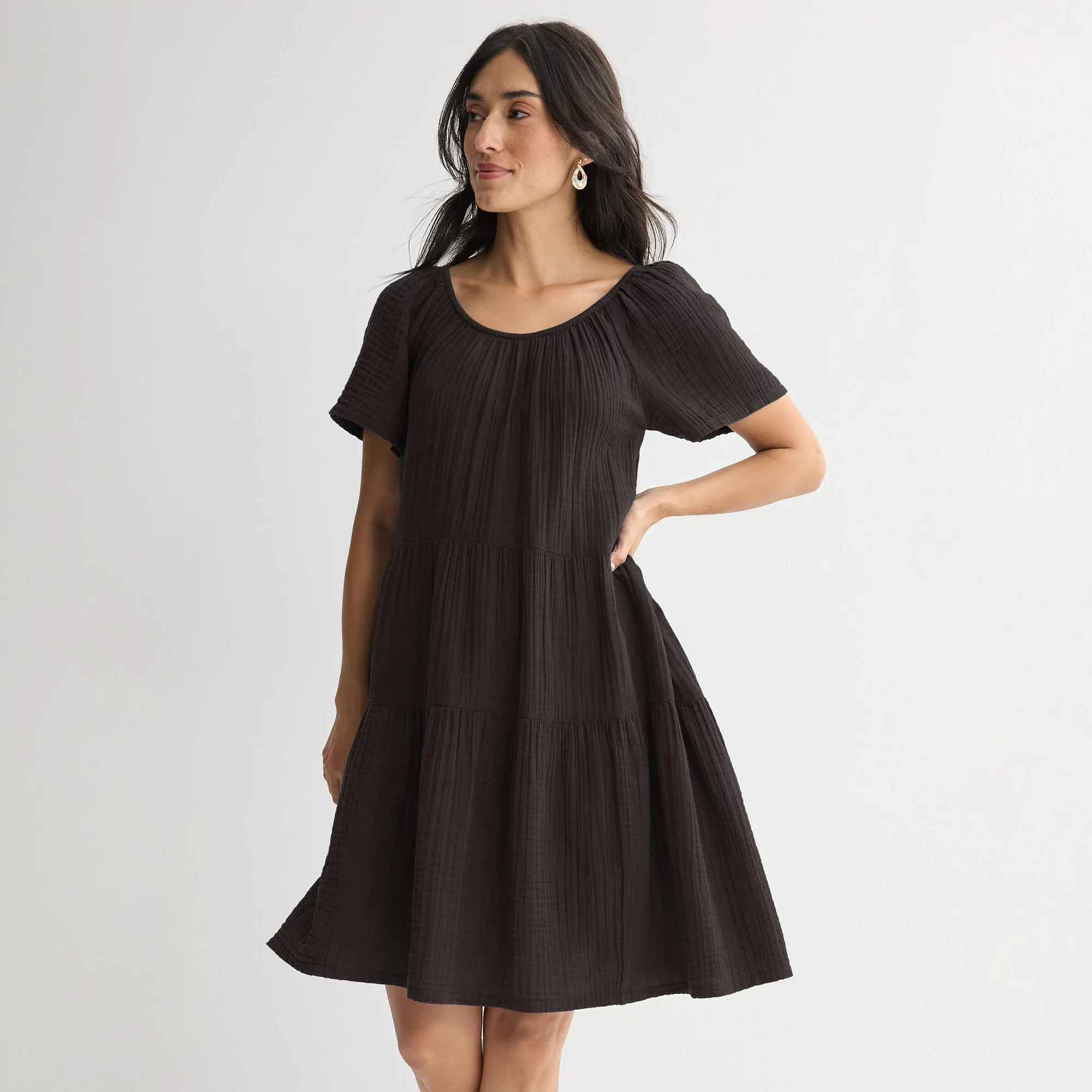 Women's Sonoma Goods For Life\u00ae Scoop Neck Tiered Dress | Kohl's