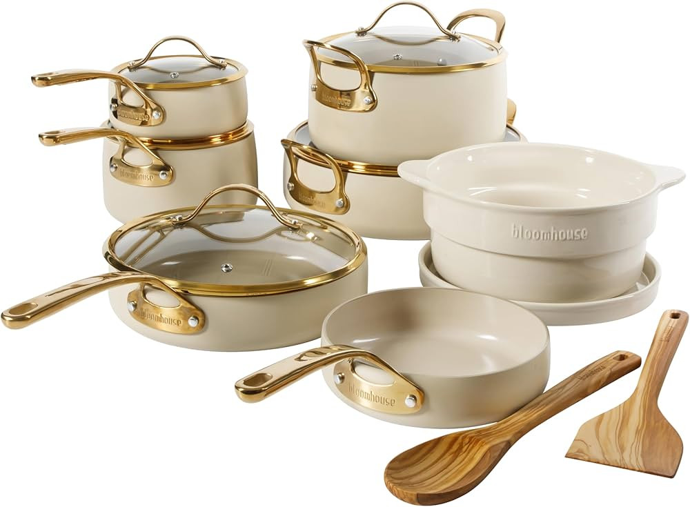 Bloomhouse - Two Time Oprah's Favorite Things Winner - 15 Piece Pots and Pans Heavy Duty Aluminum... | Amazon (US)
