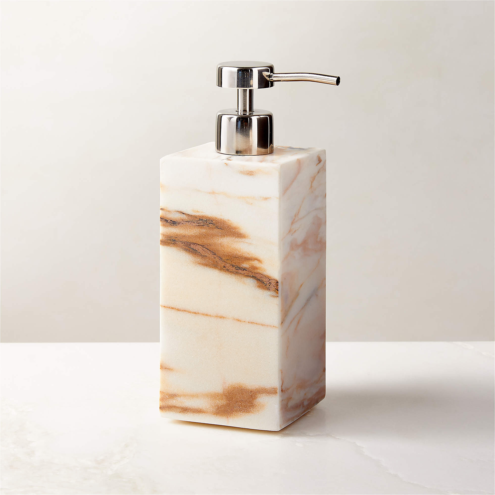 Ramsey Calacatta Gold Marble Soap Pump + Reviews | CB2 | CB2