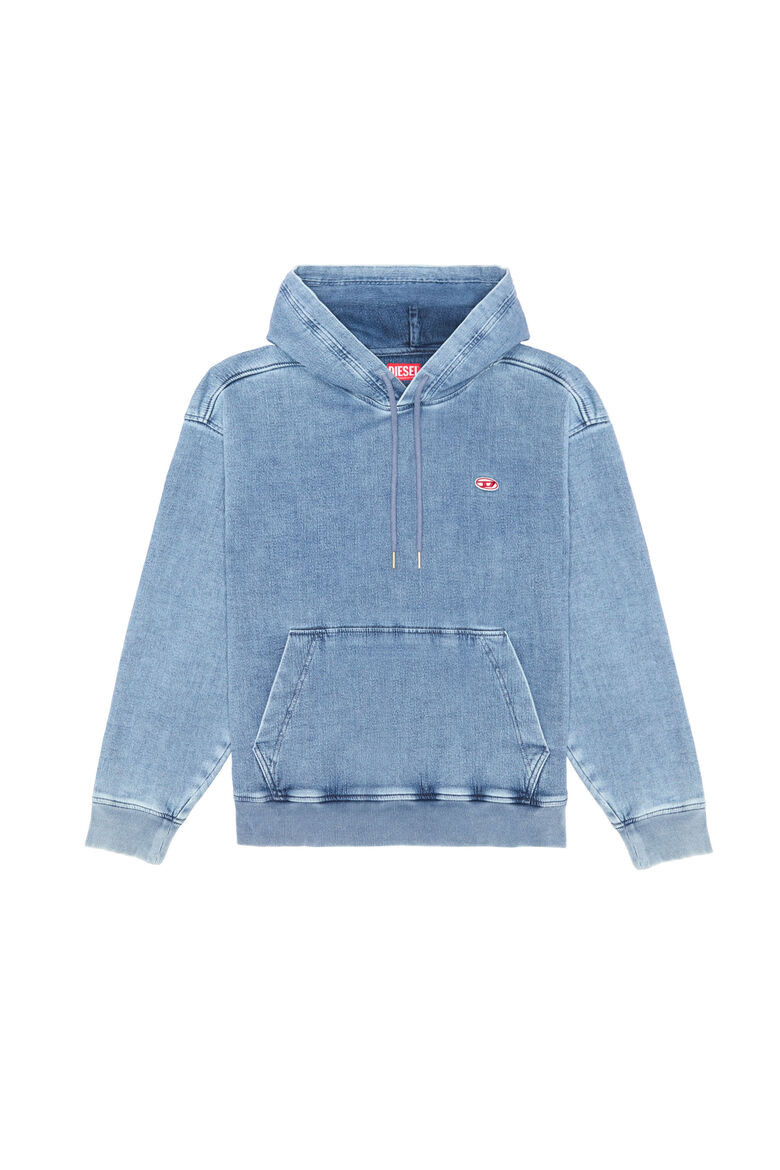 d-um-rib track denim hoodie | Diesel Europe