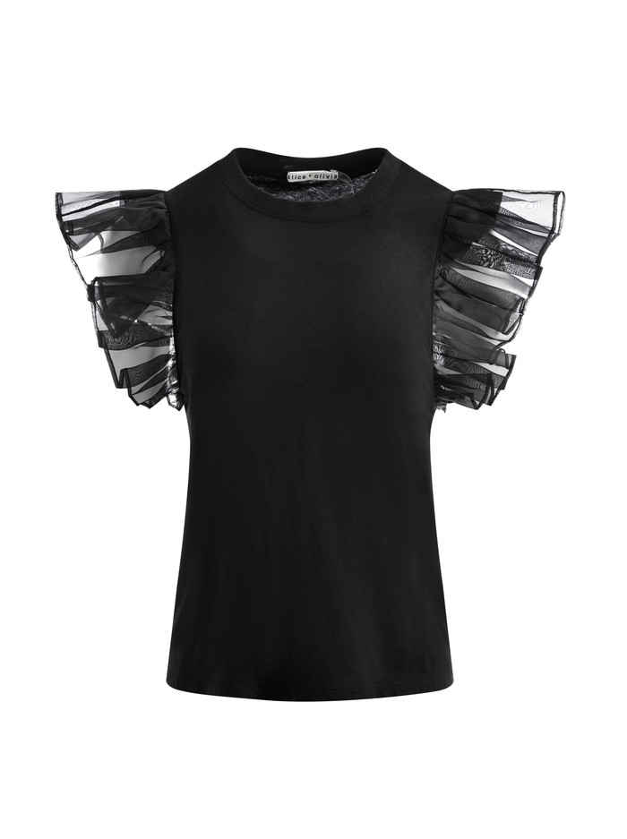 GARNER BOXY ORGANZA SLEEVE TEE | Alice + Olivia