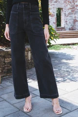 Dinah Denim Utility Pants, Black | North & Main Clothing Company