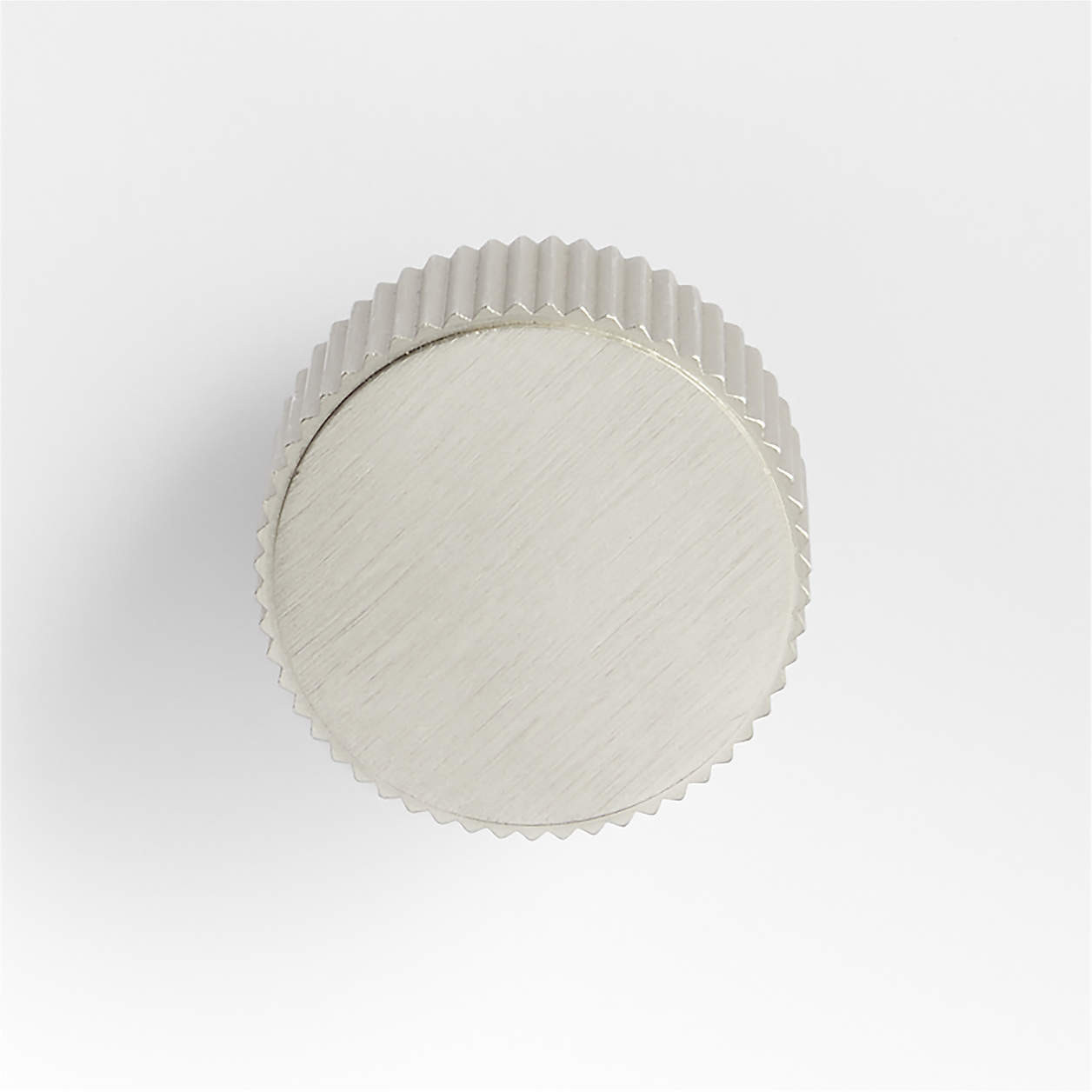 Modern Fluted Brushed Nickel Cabinet Knob + Reviews | Crate & Barrel | Crate & Barrel