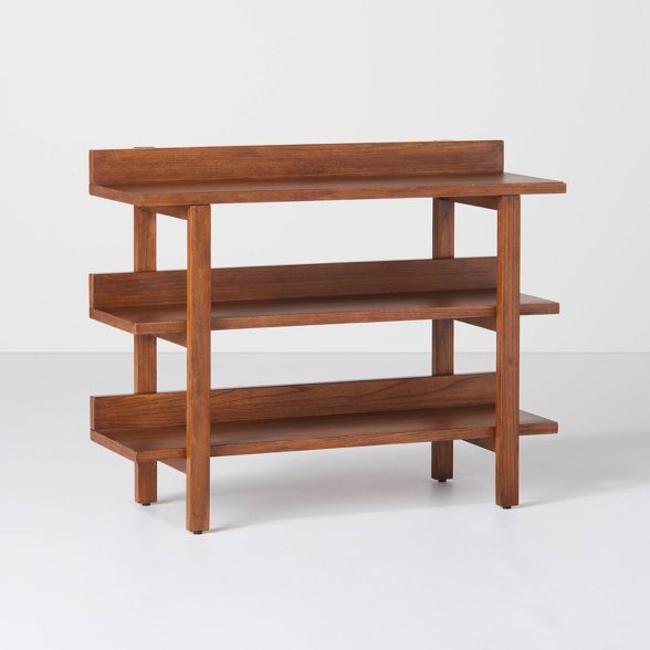 Lipped 3-Shelf Wood Console Brown - Hearth & Hand™ with Magnolia | Target