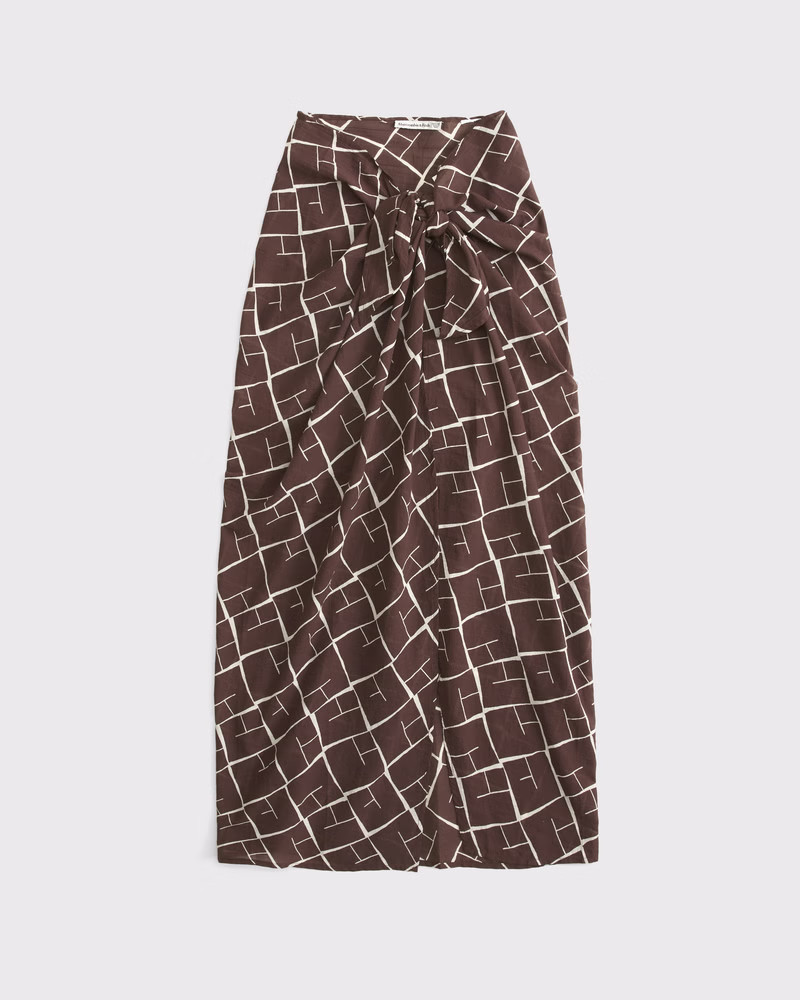 Abercrombie & Fitch Women's Long-Length Sarong Coverup in Cocoa Pattern - Size L/XL | Abercrombie & Fitch (US)