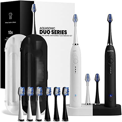 AquaSonic Duo Dual Handle Ultra Whitening 40,000 VPM Wireless Charging Electric ToothBrushes - 3 ... | Amazon (US)