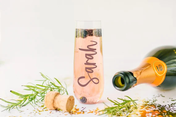 Bridesmaid Rose Gold Bridesmaid Champagne Flutes Bridesmaid - Etsy | Etsy (US)