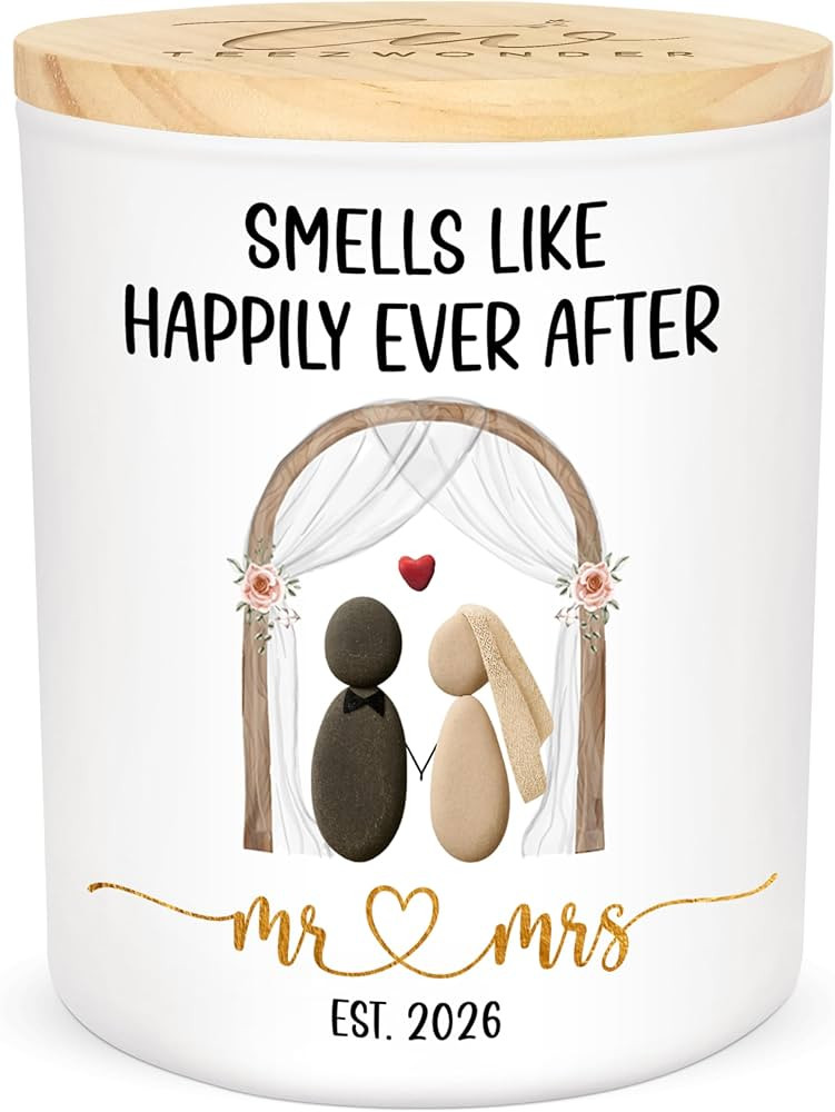 TEEZWONDER Wedding Gifts for Newlyweds - Mr & Mrs 2026 Scented Candle - Bridal Shower Engagement ... | Amazon (US)