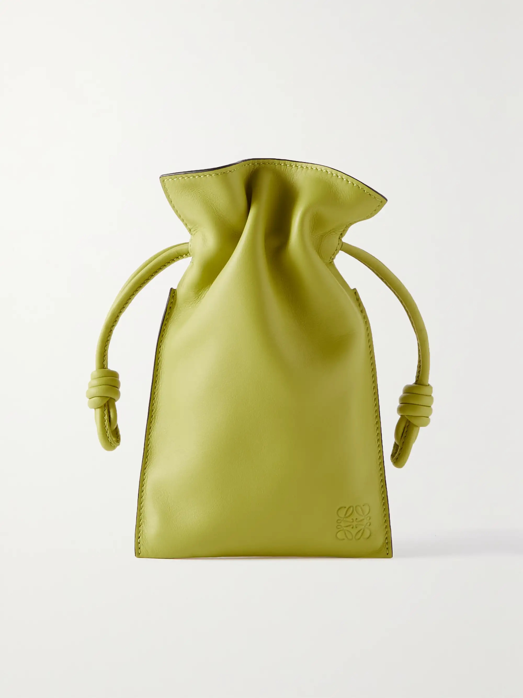 Lime green Flamenco mini leather clutch | LOEWE | NET-A-PORTER | NET-A-PORTER (US)