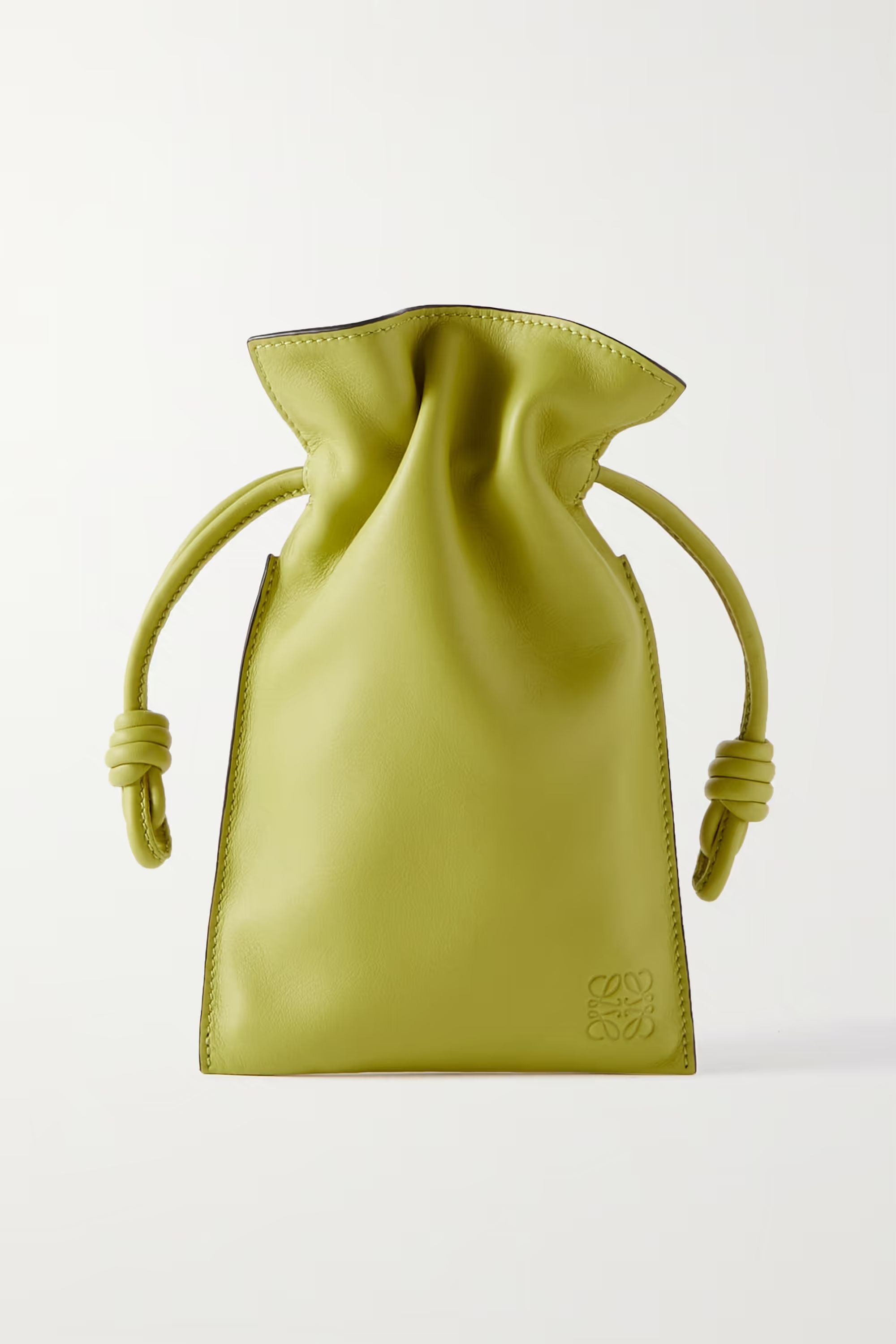 Lime green Flamenco mini leather clutch | LOEWE | NET-A-PORTER | NET-A-PORTER (US)