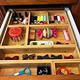 Bamboo Junk Drawer Organizer and 6 Storage Box Dividers Set,8 Compartment Organization Tray Holde... | Amazon (US)