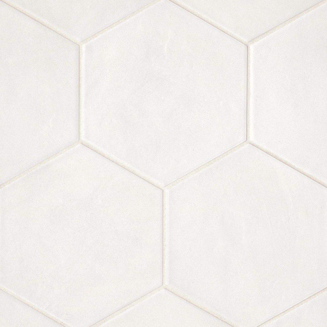 Allora 8.5" x 10" Hexagon Matte Porcelain Tile in Solid White | Bedrosians Tile & Stone