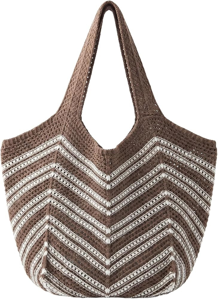 Beach Bags for Women Large Beach Tote Bag Summer Crochet Straw Woven Boho Holiday Shoulder Handba... | Amazon (UK)