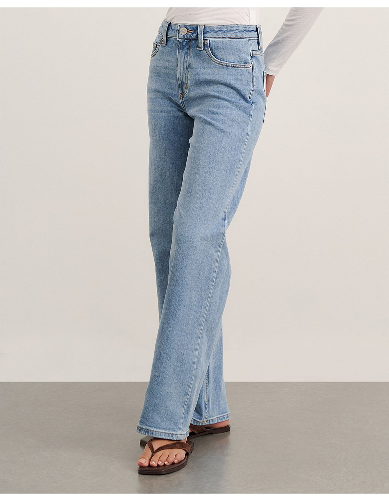 Billie Wide Leg Mid Rise Denim Jean | David Jones (Australia & New Zealand)