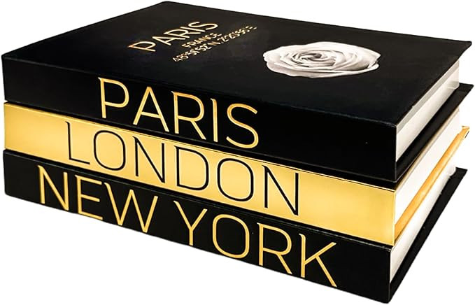 Set of 3 Decorative Books for Home Decor – Decorative Hardcover Display Faux Books for Bookshel... | Amazon (US)