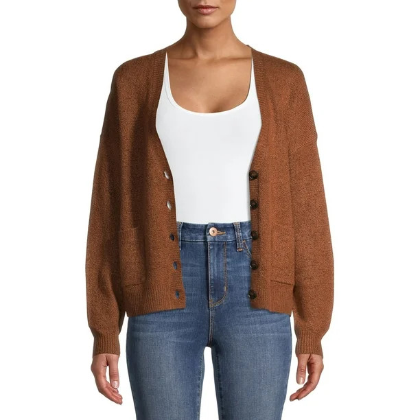 Time and Tru Women's Super-Soft Boyfriend Cardigan | Walmart (US)