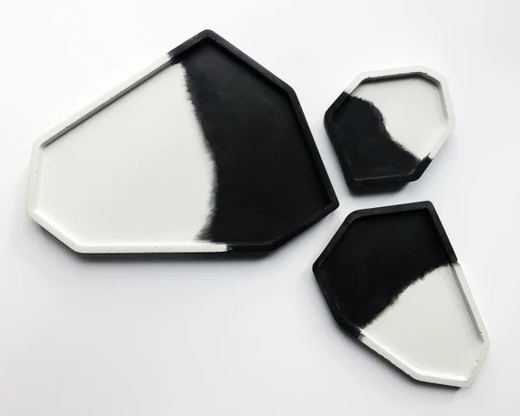 Concrete Tray Set Modern Table Top Coffee Table Tray Vanity | Etsy | Etsy (US)