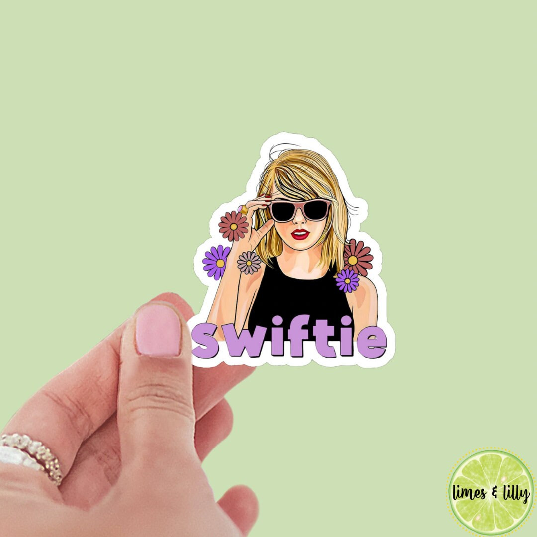 Taylor Swift Swifty Sunglasses Floral Vinyl Sticker, Book Stickers, Kindle, Laptop, Bookish Stick... | Etsy (US)