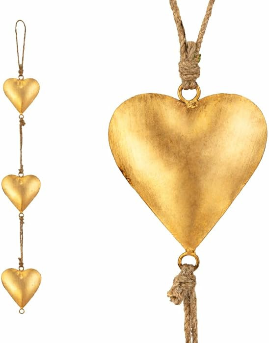 Valentine’s Day Metal Heart Wall Art Décor – Vintage 3D Hanging Love Sign, Rustic Farmhouse ... | Amazon (US)