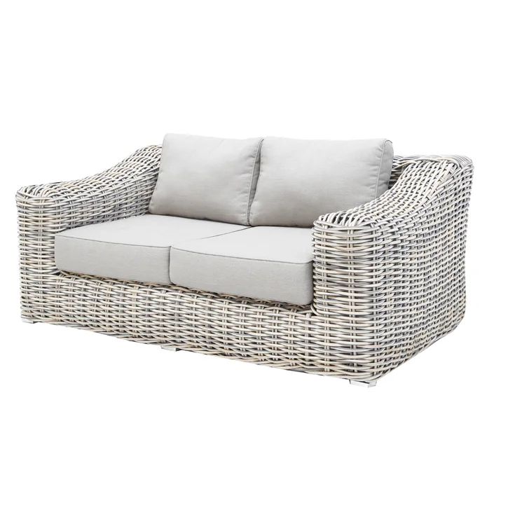 Sommer 64.9'' Wide Outdoor Wicker Loveseat with Cushions | Wayfair North America