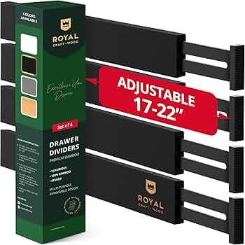 ROYAL CRAFT WOOD Adjustable Bamboo Caddy Expandable Drawer Organization Separators For Kitchen, D... | Amazon (US)