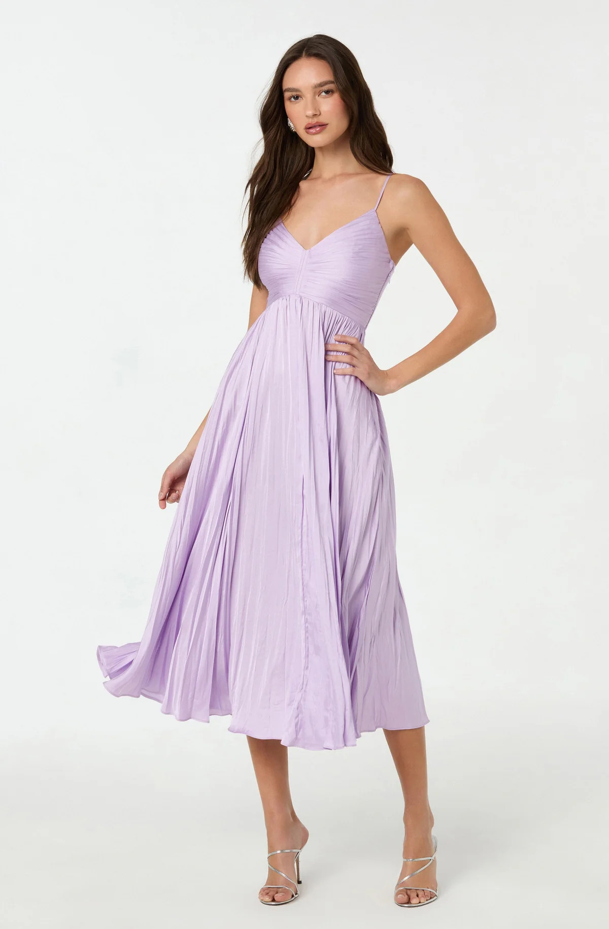 Maeve Pleated Midi Dress | ASTR The Label (US)