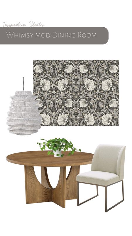 A fun meets moody meets mod take on a dining space!