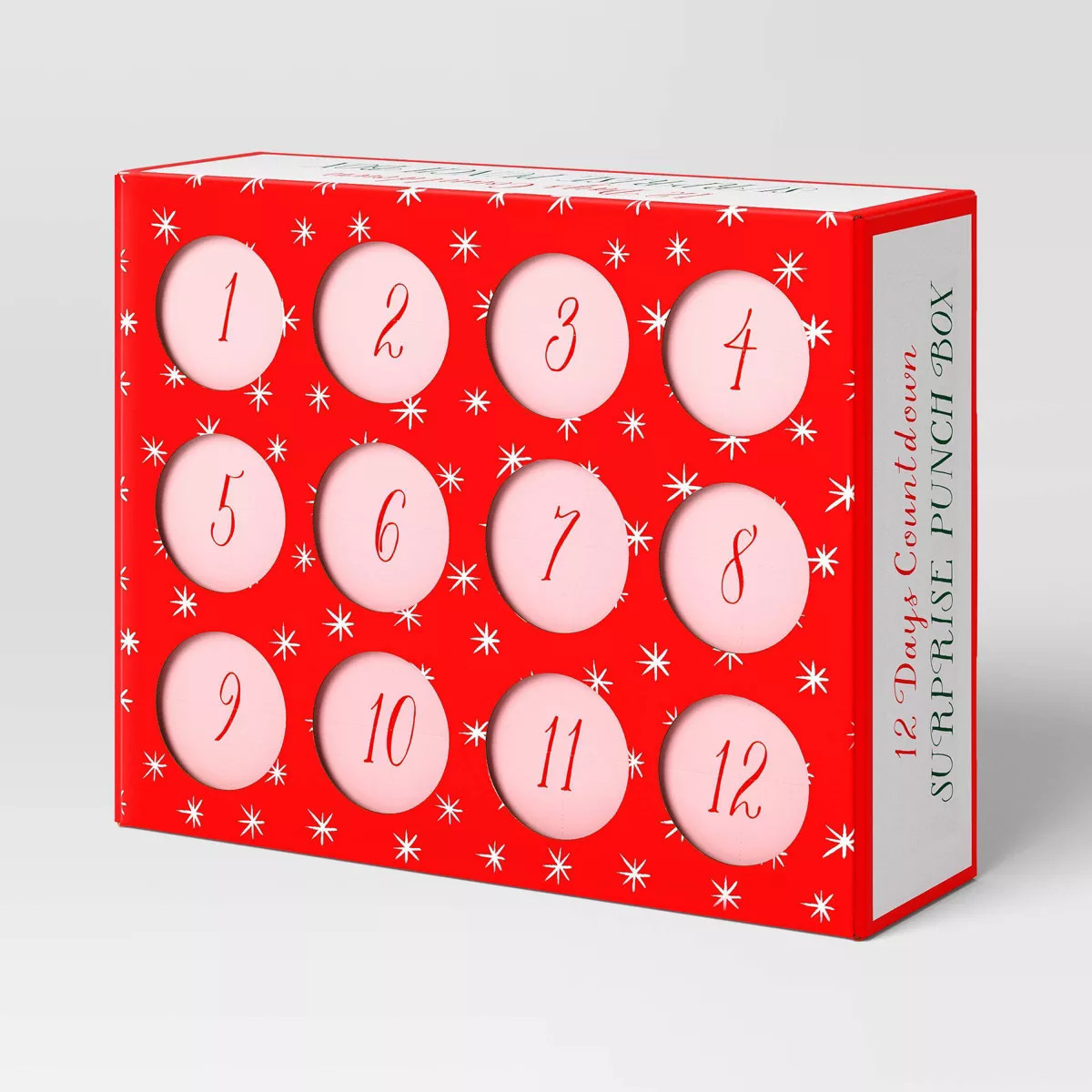 12-Day Christmas Countdown Punch Box Red/White - Wondershop™ | Target