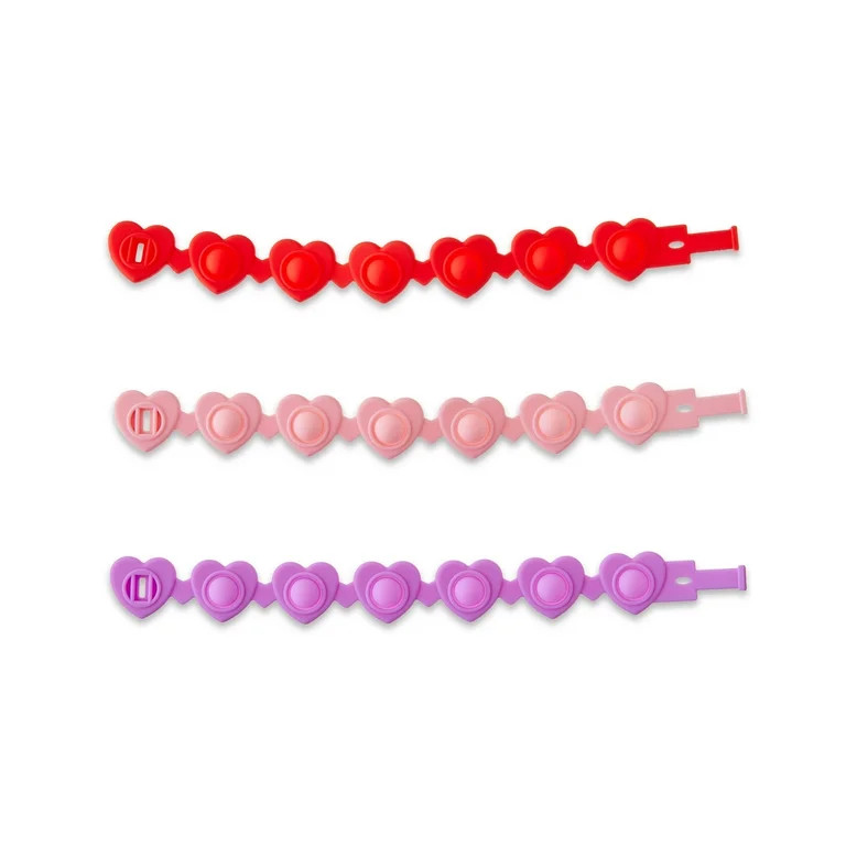 Valentine's Day Heart Popper Bracelet Party Favors, 8 Count, by Way To Celebrate | Walmart (US)