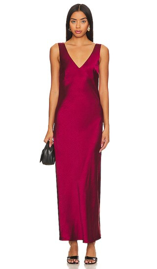 Mina Silky Dress in Lambrusco | Revolve Clothing (Global)