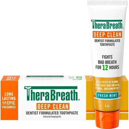 TheraBreath Deep Clean Toothpaste, Anticavity & Gingivitis Protection, Fresh Mint, 4 oz | Walmart (US)