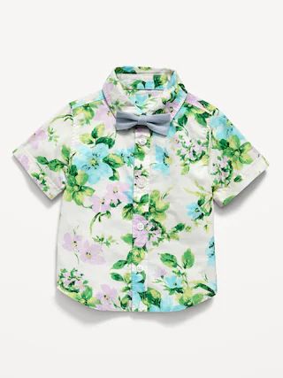 Printed Poplin Shirt &amp; Bow-Tie Set for Baby | Old Navy (US)