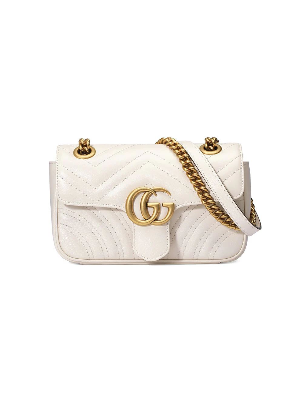 Gucci white GG Marmont matelassé mini bag | FarFetch Global