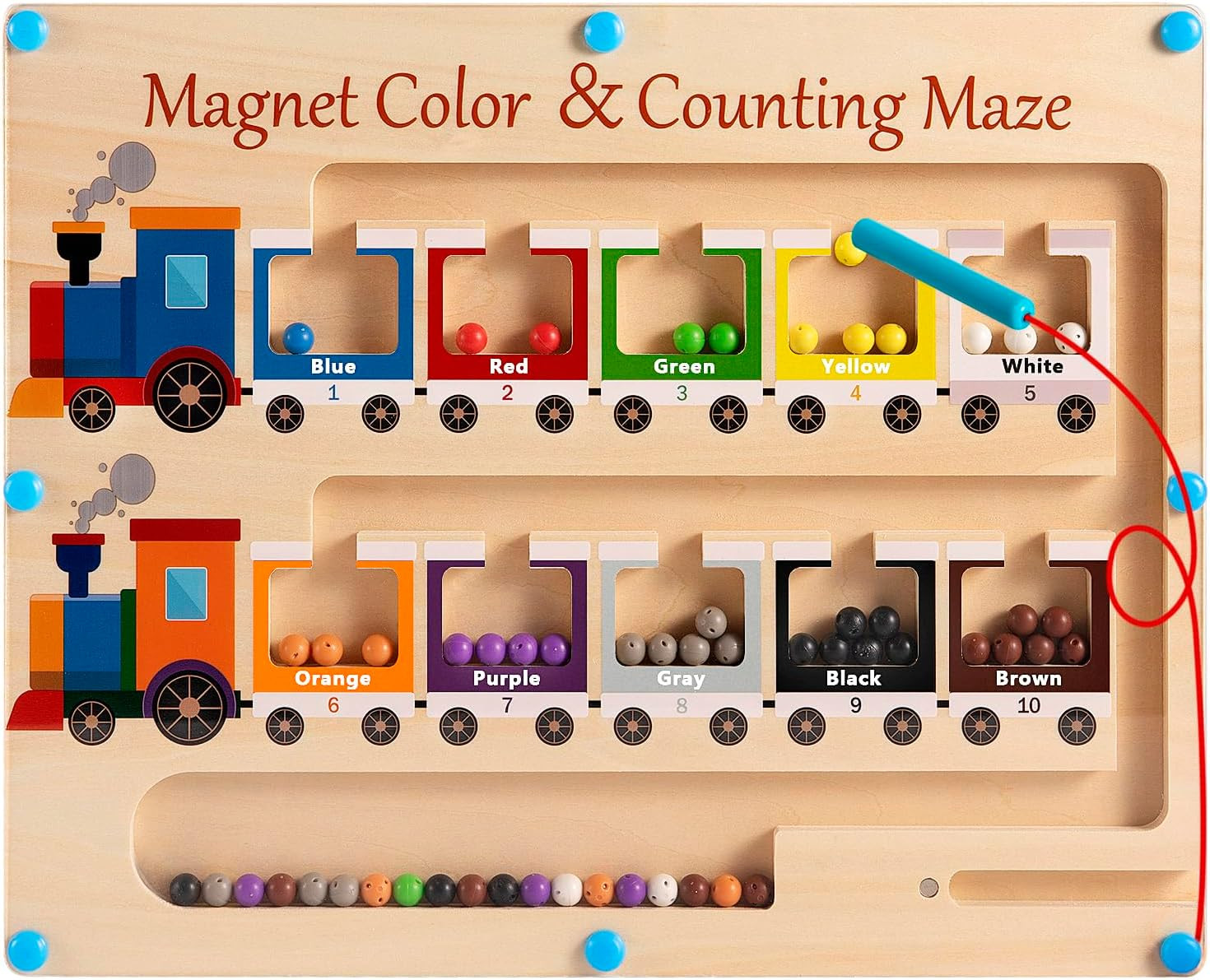 Magnetic Color and Number Maze Board Wooden Montessori Fine Motor Skills Toys for 3 4 Year Old Pr... | Amazon (US)