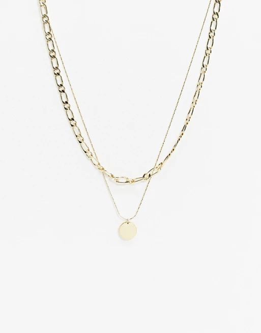& Other Stories chain and pendant multirow necklace in gold | ASOS (Global)